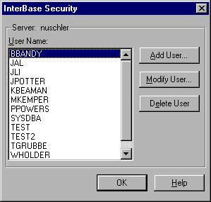 InterBase Security Dialog